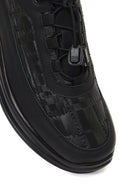 Men's Black Thick-Soled Leather Sneaker | Derimod Men's Black Thick-Soled Leather Sneaker | Derimod