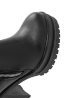 Women's Black Zipper High Thick Heel Boots | Derimod Women's Black Zipper High Thick Heel Boots | Derimod