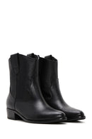 Women's Black Leather Cowboy Boots | Derimod Women's Black Leather Cowboy Boots | Derimod
