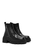 Women's Black Zippered Leather Boots | Derimod Women's Black Zippered Leather Boots | Derimod