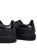 Men's Black Lace-Up Thick Sole Leather Sneakers | Derimod Men's Black Lace-Up Thick Sole Leather Sneakers | Derimod