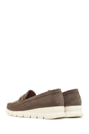 Kadın Vizon Dolgu Topuklu Süet Deri Comfort Loafer | Derimod Kadın Vizon Dolgu Topuklu Süet Deri Comfort Loafer | Derimod