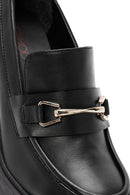 Women's Black Chunky Heel Loafers | Derimod Women's Black Chunky Heel Loafers | Derimod