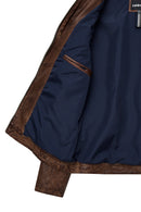 Immobile Men's Brown Sport Leather Jacket | Derimod Immobile Men's Brown Sport Leather Jacket | Derimod