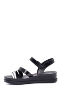 Women's Black Patterned Sandals | Derimod Women's Black Patterned Sandals | Derimod