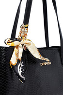 Woman Black Printed Shoulder Bag | Derimod Woman Black Printed Shoulder Bag | Derimod