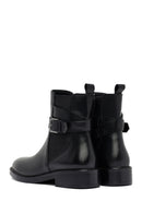 Woman Black Zippered Leather Boat | Derimod Woman Black Zippered Leather Boat | Derimod
