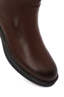 Men's Brown Zippered Leather Casual Boots | Derimod Men's Brown Zippered Leather Casual Boots | Derimod