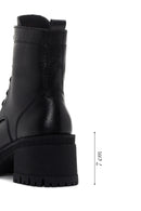 Women's Black Leather Zippered Heeled Boots | Derimod Women's Black Leather Zippered Heeled Boots | Derimod