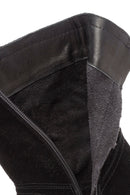 Women's Black Zippered Suede Leather Comfort Boots | Derimod Women's Black Zippered Suede Leather Comfort Boots | Derimod
