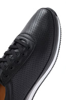Erkek Siyah Bağcıklı Deri Casual Sneaker | Derimod Erkek Siyah Bağcıklı Deri Casual Sneaker | Derimod