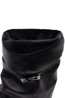 Women's Black Buckled Thick Heeled Leather Boot | Derimod Women's Black Buckled Thick Heeled Leather Boot | Derimod