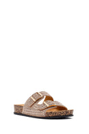 Women's Gold Stone Slippers | Derimod Women's Gold Stone Slippers | Derimod