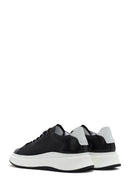 Erkek Siyah Bağcıklı Kalın Tabanlı Deri Sneaker | Derimod Erkek Siyah Bağcıklı Kalın Tabanlı Deri Sneaker | Derimod