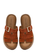 Women's Cinnamon Thick Soled Suede Leather Comfort Slippers | Derimod Women's Cinnamon Thick Soled Suede Leather Comfort Slippers | Derimod