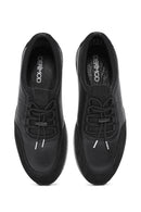 Erkek Siyah Bağcıklı Deri Casual Sneaker | Derimod Erkek Siyah Bağcıklı Deri Casual Sneaker | Derimod