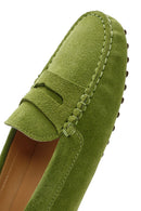 Women's Green Suede Leather Loafer | Derimod Women's Green Suede Leather Loafer | Derimod