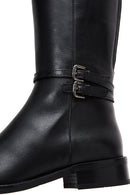 Woman Black Zippered Buckle Detail Leather Boot | Derimod Woman Black Zippered Buckle Detail Leather Boot | Derimod