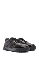 Erkek Siyah Bağcıklı Deri Casual Sneaker | Derimod Erkek Siyah Bağcıklı Deri Casual Sneaker | Derimod