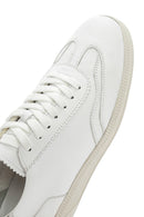 Women's White Lace-Up Leather Sneaker | Derimod Women's White Lace-Up Leather Sneaker | Derimod
