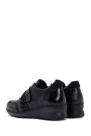 Women's Black Wedge Heeled Leather Comfort Shoes | Derimod Women's Black Wedge Heeled Leather Comfort Shoes | Derimod