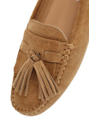 Women's Camel Tassel Suede Leather Loafer | Derimod Women's Camel Tassel Suede Leather Loafer | Derimod