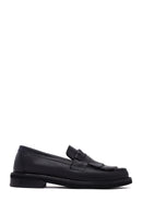 Woman Black Tassel Leather Masculine Loafer | Derimod Woman Black Tassel Leather Masculine Loafer | Derimod