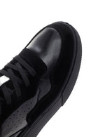 Kadın Siyah Kalın Tabanlı Kürklü Deri Sneaker | Derimod Kadın Siyah Kalın Tabanlı Kürklü Deri Sneaker | Derimod
