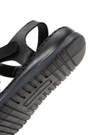 Kadın Siyah Deri Comfort Sandalet | Derimod Kadın Siyah Deri Comfort Sandalet | Derimod