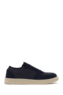 Erkek Lacivert Bağcıklı Süet Deri Sneaker | Derimod Erkek Lacivert Bağcıklı Süet Deri Sneaker | Derimod