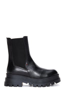 Women's Black Leather Thick Soled Chelsea Boots | Derimod Women's Black Leather Thick Soled Chelsea Boots | Derimod