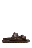 Women's Brown Strappy Slippers | Derimod Women's Brown Strappy Slippers | Derimod
