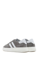 Women's Grey Lace-Up Chunky Sole Suede Leather Sneakers | Derimod Women's Grey Lace-Up Chunky Sole Suede Leather Sneakers | Derimod