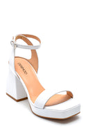 Women's Platform Heeled Leather Sandals | Derimod Women's Platform Heeled Leather Sandals | Derimod