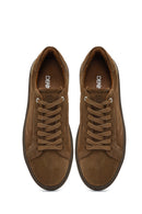 Erkek Taba Bağcıklı Deri Sneaker | Derimod Erkek Taba Bağcıklı Deri Sneaker | Derimod