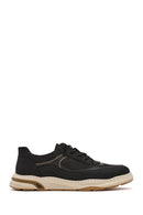 Erkek Siyah Bağcıklı Deri Sneaker | Derimod Erkek Siyah Bağcıklı Deri Sneaker | Derimod