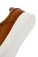 Men's Tan Thick Sole Lace Up Leather Sneaker | Derimod Men's Tan Thick Sole Lace Up Leather Sneaker | Derimod