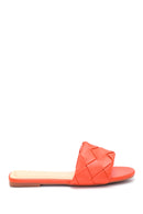 Women's Red Braided Flat Slippers | Derimod Women's Red Braided Flat Slippers | Derimod