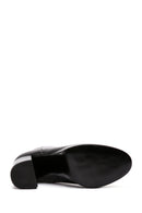 Women's Black Zippered Thick High Heel Leather Boots | Derimod Women's Black Zippered Thick High Heel Leather Boots | Derimod