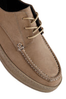 Men's Mink Laced Nubuck Leather Casual Shoes | Derimod Men's Mink Laced Nubuck Leather Casual Shoes | Derimod