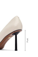 Women's Cream Thin Heeled Leather Stiletto | Derimod Women's Cream Thin Heeled Leather Stiletto | Derimod