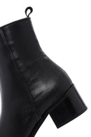 Women's Black Leather Zippered Boots | Derimod Women's Black Leather Zippered Boots | Derimod