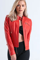 Kylie Women's Leather Jacket | Derimod Kylie Women's Leather Jacket | Derimod