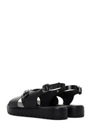 Women's Black Ankle Strap Leather Sandals | Derimod Women's Black Ankle Strap Leather Sandals | Derimod