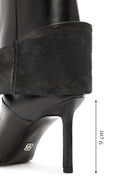 Women's Black Thin Heeled Leather Boots | Derimod Women's Black Thin Heeled Leather Boots | Derimod