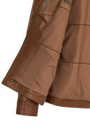 Frank Male Brown Mandarin Collar Leather Jacket | Derimod Frank Male Brown Mandarin Collar Leather Jacket | Derimod