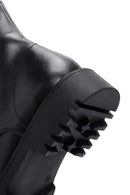 Women's Black Zippered Leather Boots | Derimod Women's Black Zippered Leather Boots | Derimod