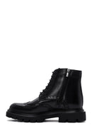 Men's Black Leather Zippered Boots | Derimod Men's Black Leather Zippered Boots | Derimod