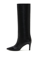 Women's Black Leather Heeled Boots | Derimod Women's Black Leather Heeled Boots | Derimod