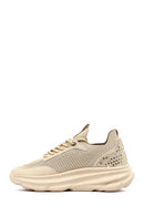 Derimod Zero Women Beige Lace-Up Thick-Soled Fabric Sneaker | Derimod Derimod Zero Women Beige Lace-Up Thick-Soled Fabric Sneaker | Derimod